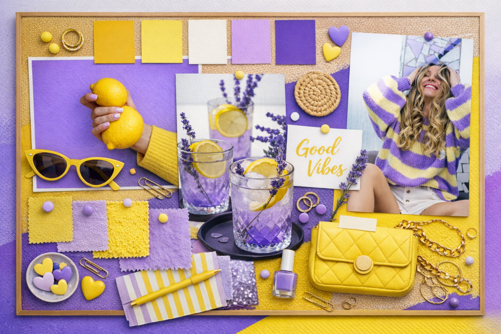 Dopamine Dressing Lila und gelb In der Farbenlehre sind Gelb und Lila Komplementärfarben.