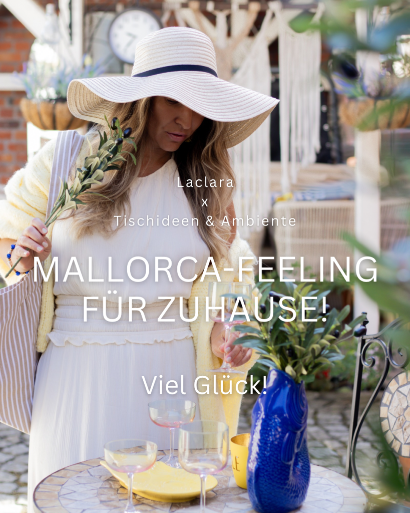 Gewinnspiel Instagram Frau dekoriert mediterranen Tisch